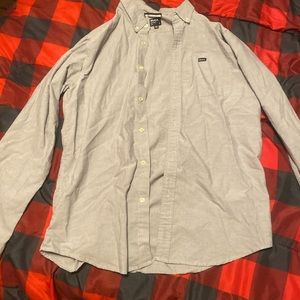 Gray button up dress shirt